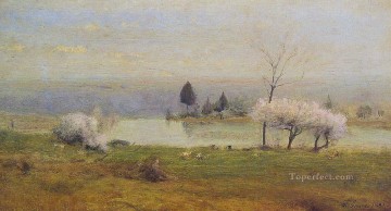 George Inness Painting - Pond at Milton on the Hudson Tonalist George Inness
